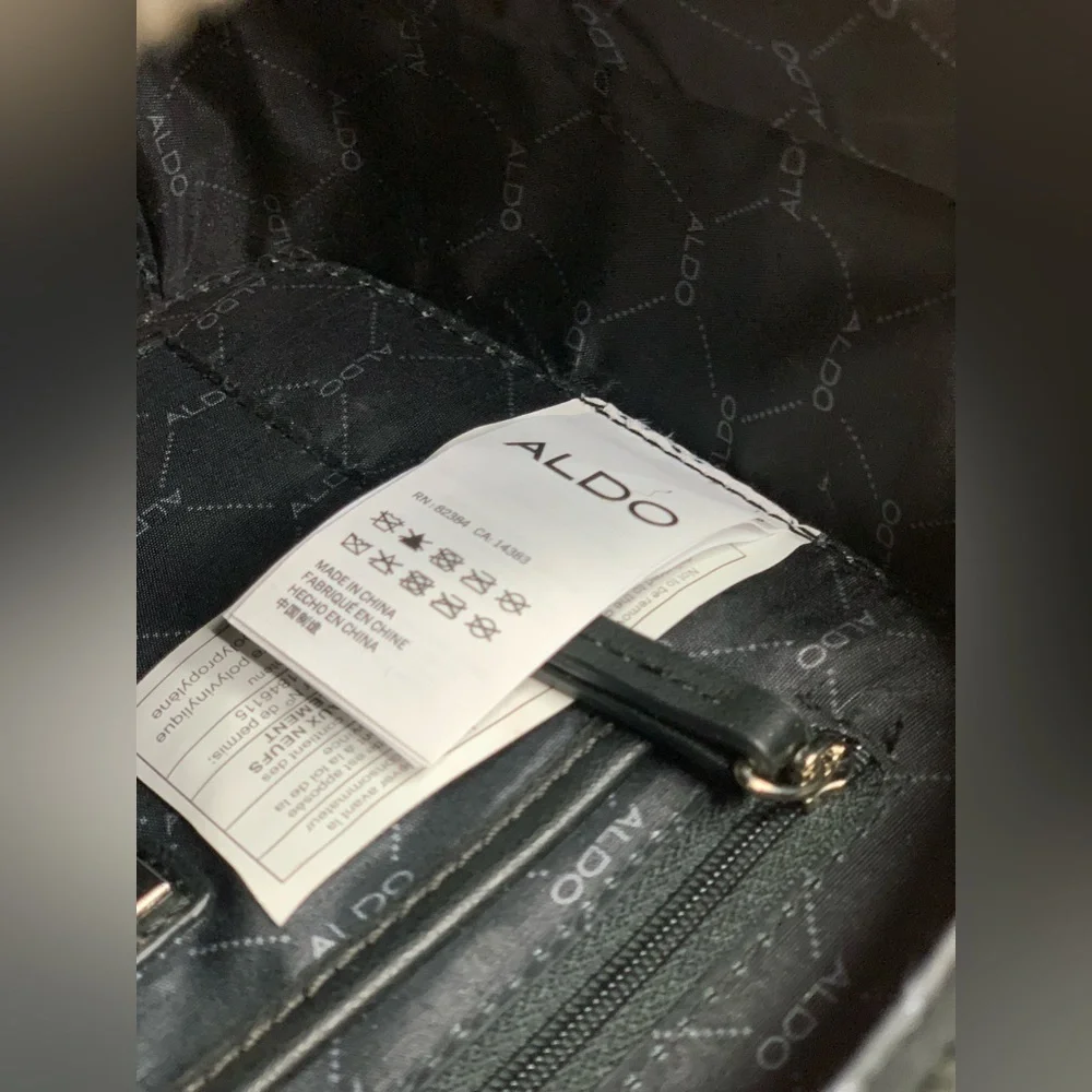Aldo Black Faux Leather Crossbody Camera Bag.    Modern Hardware